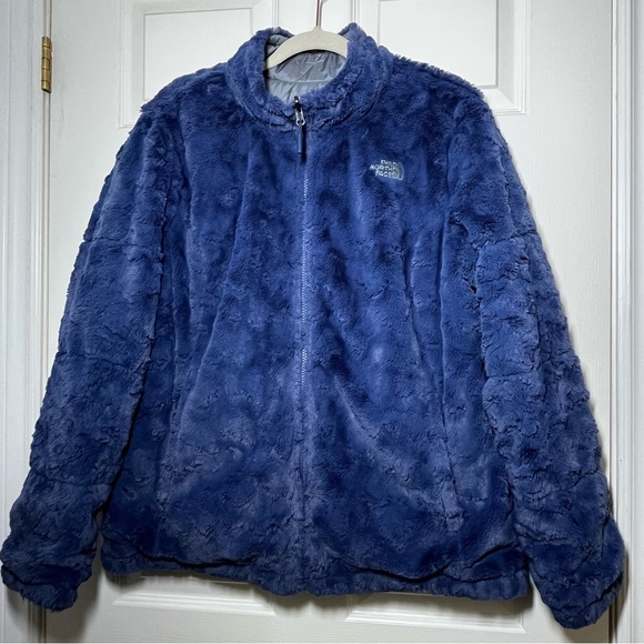 The North Face Purple Gray Reversible Fleece Puffer Jacket Size - Picture 1 of 10